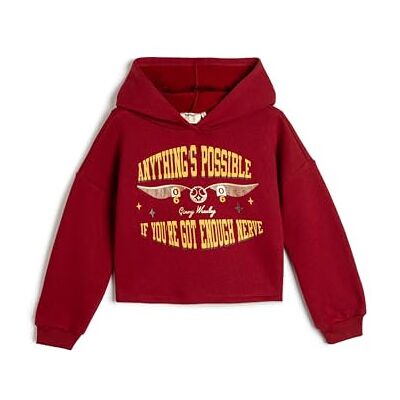 Koton Girls's Harry Potter Huvtröja Sweat Tryckt Detalj, Licensed Långärmad Crew Borstad Interior Sweatshirt, Bordeux (464), 4-5 år Koton Girls's Harry Potter Huvtröja Sweat Tryckt Detalj, Licensed Långärmad Crew Borstad Interior Sweatshirt, Bordeux (464), 4-5 år