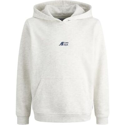 JACK & JONES JUNIOR Jcotier Print Sweat Hood Jnr, Vit melange, 128 JACK & JONES JUNIOR Jcotier Print Sweat Hood Jnr, Vit melange, 128