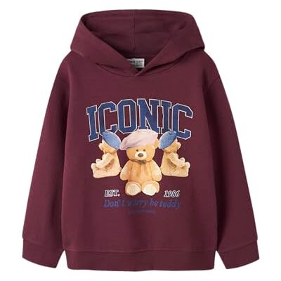 NAME IT Namn IT Nkfrycca Ls Nreg Sweat Wh Bru Box, Burgund, 134-140 NAME IT Namn IT Nkfrycca Ls Nreg Sweat Wh Bru Box, Burgund, 134-140