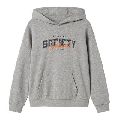 NAME IT Namn IT Nkmlucas Ls RLX Sweat Wh Bru, Grå melange, 122-128 NAME IT Namn IT Nkmlucas Ls RLX Sweat Wh Bru, Grå melange, 122-128