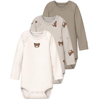 NAME IT Namn IT unisex Nbnbody 3P Ls Bear Noos, Pumice Stone, Numeric_74, Pimpsten, numeric_74 NAME IT Namn IT unisex Nbnbody 3P Ls Bear Noos, Pumice Stone, Numeric_74, Pimpsten, numeric_74