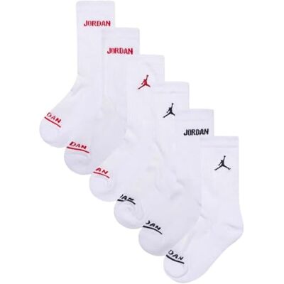 Jordan Legend Crew 6Pk Strumpor för pojkar, White, 9/11 År Jordan Legend Crew 6Pk Strumpor för pojkar, White, 9/11 År