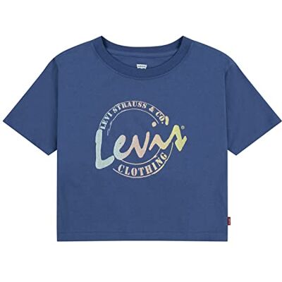 Levi's Kids Girl's LVG SS Meet and Greet Script T 3EH190 T-tröja, True Navy, 5 år, Sann marinblå, 5 År Levi's Kids Girl's LVG SS Meet and Greet Script T 3EH190 T-tröja, True Navy, 5 år, Sann marinblå, 5 År