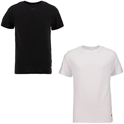 Levi's Kids Lhb 2-pack rund hals t-shirt underkläder, svart/vit, S Levi's Kids Lhb 2-pack rund hals t-shirt underkläder, svart/vit, S