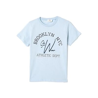 Koton Boys's kortärmad tryckt crew neck bomull t-shirt, Blå (624), 5-6 År Koton Boys's kortärmad tryckt crew neck bomull t-shirt, Blå (624), 5-6 År