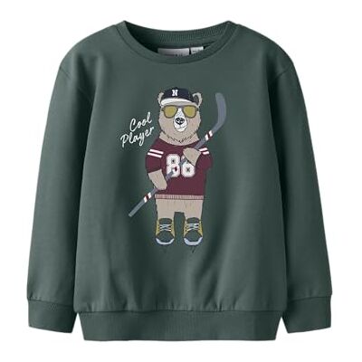 NAME IT Namn IT Nmmsaxo Ls Nreg Sweat Bru Box, Bistrogrön, 116 NAME IT Namn IT Nmmsaxo Ls Nreg Sweat Bru Box, Bistrogrön, 116