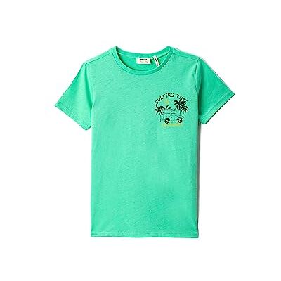 Koton Boys's Palm tryckt detalj kortärmad crew neck bomull t-shirt, Grön (750), 11-12 År Koton Boys's Palm tryckt detalj kortärmad crew neck bomull t-shirt, Grön (750), 11-12 År
