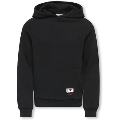 Only & Kids Kognoomi-vinta etikett Ls Hood Cs SWT Noos, svart, 122-128 Only & Kids Kognoomi-vinta etikett Ls Hood Cs SWT Noos, svart, 122-128
