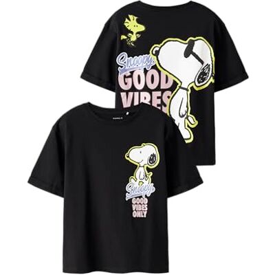 NAME IT Nkfdylana Snoopy Ss Nreg Top Box Sky, svart, 134-140 NAME IT Nkfdylana Snoopy Ss Nreg Top Box Sky, svart, 134-140
