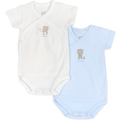 Chicco Unisex barn kortärmad bodysuit set, Ljusblå, 0 månader Chicco Unisex barn kortärmad bodysuit set, Ljusblå, 0 månader