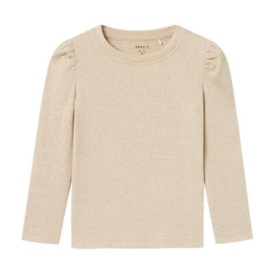 NAME IT Namn IT flicka Nmfsiclo Ls topp långärmad tröja, Beige, 110 NAME IT Namn IT flicka Nmfsiclo Ls topp långärmad tröja, Beige, 110
