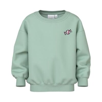 NAME IT Namn IT flicka Nmfvallene Ls RLX Sweat Unb, Gossamer Green, 104 NAME IT Namn IT flicka Nmfvallene Ls RLX Sweat Unb, Gossamer Green, 104