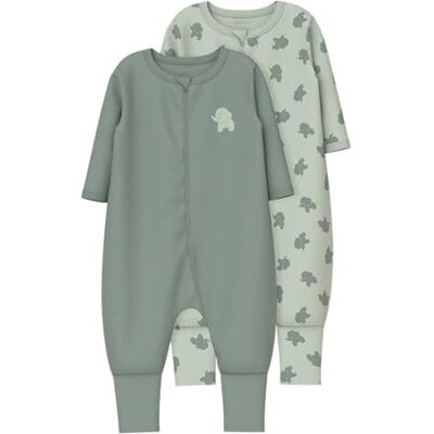 NAME IT baby herr Nbmnightsuit 2P Zip Ff Sea Elephant Noos (2-pack), Havsskum, 74 NAME IT baby herr Nbmnightsuit 2P Zip Ff Sea Elephant Noos (2-pack), Havsskum, 74