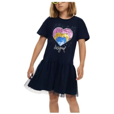 Desigual Apple Klänning för flickor, Blå, 6 år Desigual Apple Klänning för flickor, Blå, 6 år