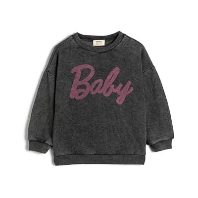 Koton Girls's Sweat långärmad crew neck tryckt detalj mjuk interiör sweatshirt, Antracit (928), 4-5 år Koton Girls's Sweat långärmad crew neck tryckt detalj mjuk interiör sweatshirt, Antracit (928), 4-5 år