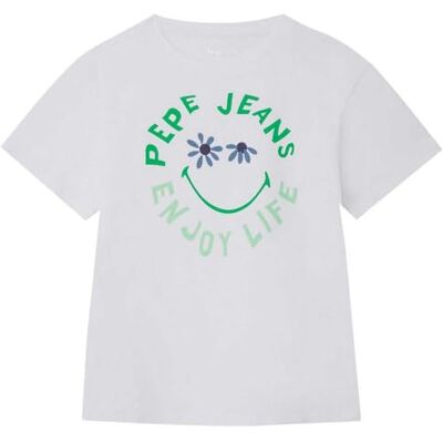 Pepe Jeans Oda T-shirt för flickor, Vit (vit), 4 år Pepe Jeans Oda T-shirt för flickor, Vit (vit), 4 år