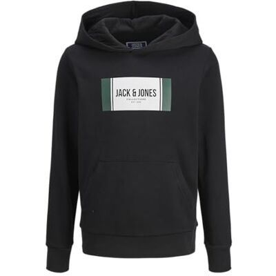 JACK & JONES Jjhayato Sweat Hood Jnr, svart, 140 JACK & JONES Jjhayato Sweat Hood Jnr, svart, 140