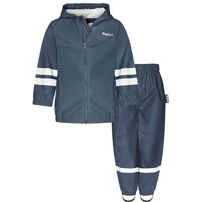 Playshoes unisex barn basic regndräkt, enkel marinblå midjeband, 104 Playshoes unisex barn basic regndräkt, enkel marinblå midjeband, 104