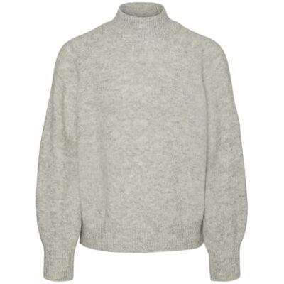 VERO MODA Girl stickad tröja VMLEAF tröja, Ljusgrå melange, 146-152 VERO MODA Girl stickad tröja VMLEAF tröja, Ljusgrå melange, 146-152