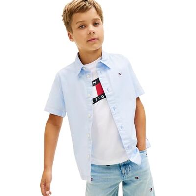 Tommy Hilfiger pojke stretch Oxford tröja Ss KB0KB09554 skjortor, blå (söt blå), 2 år Tommy Hilfiger pojke stretch Oxford tröja Ss KB0KB09554 skjortor, blå (söt blå), 2 år