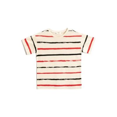 Koton Pojkar Gestreiftes T-shirt Kurzarm Baumwolle, Röda ränder (05z), 11-12 År Koton Pojkar Gestreiftes T-shirt Kurzarm Baumwolle, Röda ränder (05z), 11-12 År