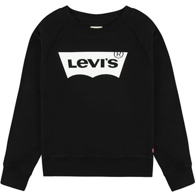 Levi's Kids Flickors fladdermusvinge tröja med rund hals, Svart, 10 År Levi's Kids Flickors fladdermusvinge tröja med rund hals, Svart, 10 År