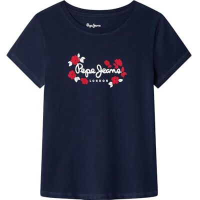 Pepe Jeans flicka Maisie t-shirt, Blå (marinblå), 4 år Pepe Jeans flicka Maisie t-shirt, Blå (marinblå), 4 år