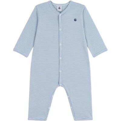 Petit Bateau Baby pyjamas i bomull utan ränder, Adriatic/Marshmallow, 18 mois Petit Bateau Baby pyjamas i bomull utan ränder, Adriatic/Marshmallow, 18 mois
