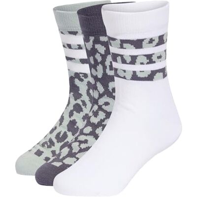 adidas Uniseks dzieci YOUTH GIRLS LEO 3PP SOCKS, Aurora Onix/Wonder Sage/white, 4-5 Years adidas Uniseks dzieci YOUTH GIRLS LEO 3PP SOCKS, Aurora Onix/Wonder Sage/white, 4-5 Years