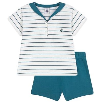 Petit Bateau baby-pojkar 2-delat set, Marshmallow/trollslända, 3 månader Petit Bateau baby-pojkar 2-delat set, Marshmallow/trollslända, 3 månader