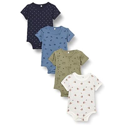 Pippi Unisex Baby Body SS AO-tryckt (4-pack) underkläder, Deep Lichen Green, 68, Djupt ljus grön, 68 Pippi Unisex Baby Body SS AO-tryckt (4-pack) underkläder, Deep Lichen Green, 68, Djupt ljus grön, 68