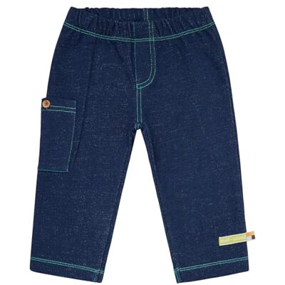 loud + proud unisex barn jeans utseende byxor, Ultraamarin, 74-80 loud + proud unisex barn jeans utseende byxor, Ultraamarin, 74-80