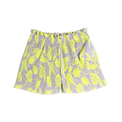 Koton Girls's pleated elastiskt midjeband blommigt tryckt avslappnande shorts, Lila design (3d7), 7-8 år Koton Girls's pleated elastiskt midjeband blommigt tryckt avslappnande shorts, Lila design (3d7), 7-8 år