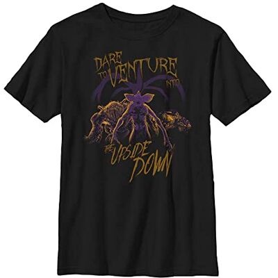 Stranger Things Unisex barn Upside Down Venture kortärmad T-shirt, svart, en storlek, svart, En Storlek Stranger Things Unisex barn Upside Down Venture kortärmad T-shirt, svart, en storlek, svart, En Storlek