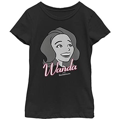 Marvel Film WandaVision Wanda Smiles Girls Solid Crew Tee, svart, X-small, svart, XS Marvel Film WandaVision Wanda Smiles Girls Solid Crew Tee, svart, X-small, svart, XS