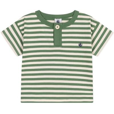 Petit Bateau Kortärmad T-shirt för pojkar, Handflata/lavin, 6 mesi Petit Bateau Kortärmad T-shirt för pojkar, Handflata/lavin, 6 mesi