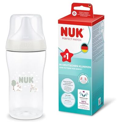 NUK Perfect Match Babyflaska 0+ månader 260 ml Anti-kolikmatningsflaska PP Temperaturindikator Får 1 styck NUK Perfect Match Babyflaska 0+ månader 260 ml Anti-kolikmatningsflaska PP Temperaturindikator Får 1 styck