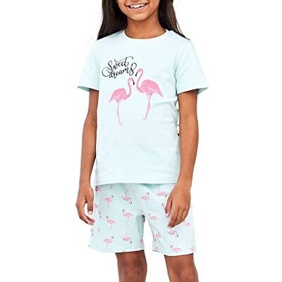 NAME IT Flicka Nkfnightset ss shorts flamingo noos pyjamas set, Glaciär, 3-4 Years NAME IT Flicka Nkfnightset ss shorts flamingo noos pyjamas set, Glaciär, 3-4 Years
