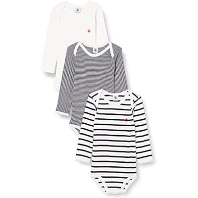 Petit Bateau Unisex baby randig body med långa ärmar (3-pack), Variant 1, 6 månader Petit Bateau Unisex baby randig body med långa ärmar (3-pack), Variant 1, 6 månader