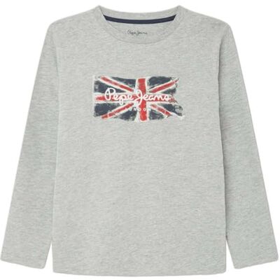 Pepe Jeans pojke Clag Ls Jr T-shirt, Grå (Marl grå), 4 år Pepe Jeans pojke Clag Ls Jr T-shirt, Grå (Marl grå), 4 år