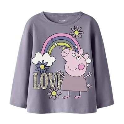 NAME IT Nmfdada Peppa LS Nreg Top Box Cplg, lavendelgrå, 110 cm för flickor och flickor, Lavendel grå, 110 NAME IT Nmfdada Peppa LS Nreg Top Box Cplg, lavendelgrå, 110 cm för flickor och flickor, Lavendel grå, 110
