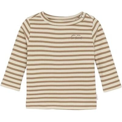 Noppies Baby unisex t-shirt Seguin långärmad, Randigt mönster medium brun – N428, 50 cm Noppies Baby unisex t-shirt Seguin långärmad, Randigt mönster medium brun – N428, 50 cm