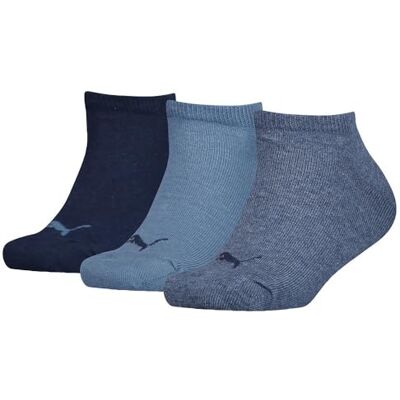 PUMA Unisex osynliga sneakerstrumpor för barn, denimblå, 31 till 34 (förpackning med 3), Denim blå, 20-62 PUMA Unisex osynliga sneakerstrumpor för barn, denimblå, 31 till 34 (förpackning med 3), Denim blå, 20-62