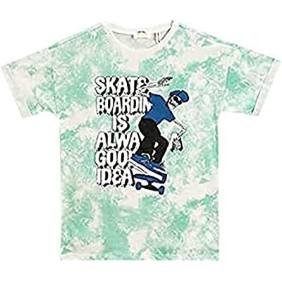 Koton Pojkar sloganskalle tryckt kortärmad bomull t-shirt, Grön design (09c), 9-10 År Koton Pojkar sloganskalle tryckt kortärmad bomull t-shirt, Grön design (09c), 9-10 År