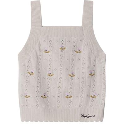 Pepe Jeans Fancy Stickad topp, vit, 10 år för flickor, vit Pepe Jeans Fancy Stickad topp, vit, 10 år för flickor, vit