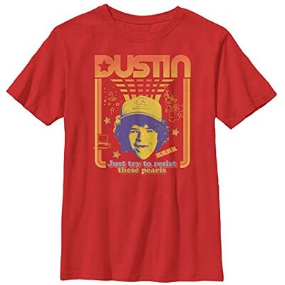 Stranger Things Unisex barn Resist The Pearls kortärmad T-shirt, röd, en storlek, röd, one size Stranger Things Unisex barn Resist The Pearls kortärmad T-shirt, röd, en storlek, röd, one size