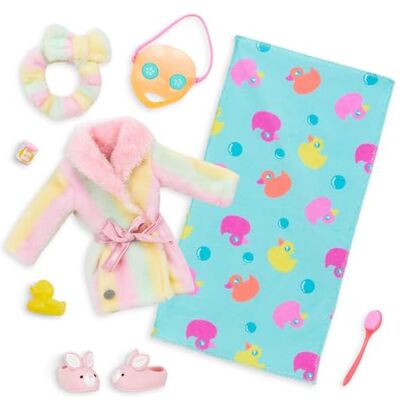 Glitter Girls 14-tums dockkläder – badkläder med tofflor – Rainbow Bathrobe, Handduk och mask – Doll Bath Set – Toys for Kids 3 Years+ – Sparkles & Bubbles! Glitter Girls 14-tums dockkläder – badkläder med tofflor – Rainbow Bathrobe, Handduk och mask – Doll Bath Set – Toys for Kids 3 Years+ – Sparkles & Bubbles!