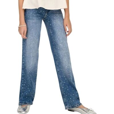 Only & Kids Kogjuicy RHS breda ben DNM Cro557 Noos, Mellanblå denim, 146 Only & Kids Kogjuicy RHS breda ben DNM Cro557 Noos, Mellanblå denim, 146