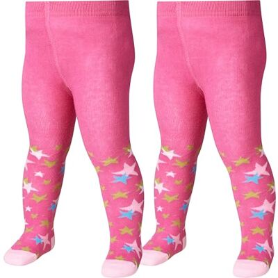 Playshoes Unisex barnstrumpbyxor, Stjärnor dubbelpack, 62-68 Playshoes Unisex barnstrumpbyxor, Stjärnor dubbelpack, 62-68