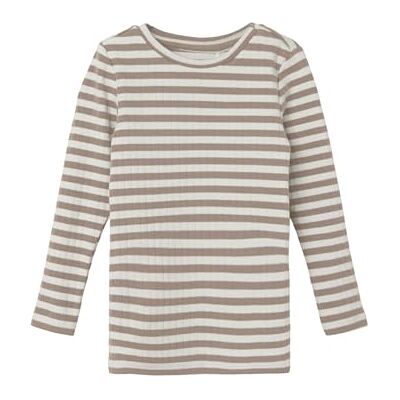NAME IT Namn IT flicka Nmfsuraja Slim Ls Top Noos, Mocha Meringue/ränder: randig, 92 NAME IT Namn IT flicka Nmfsuraja Slim Ls Top Noos, Mocha Meringue/ränder: randig, 92